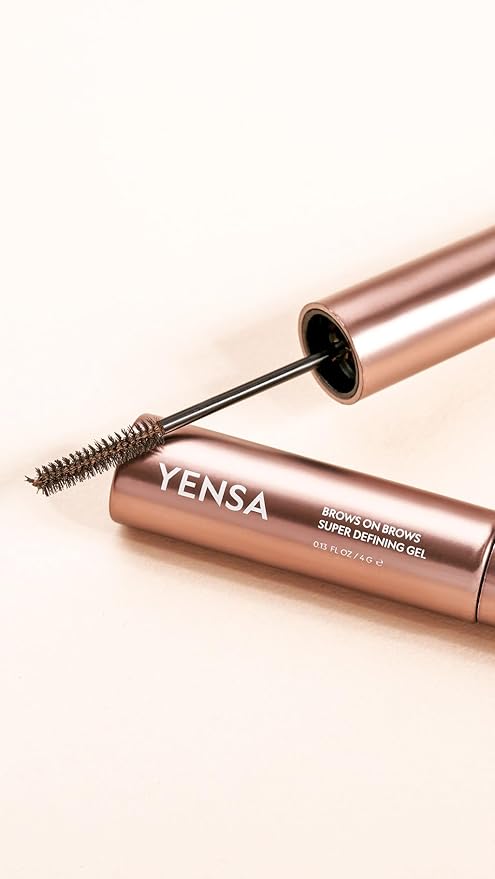 YENSA Brows On Brows Super Defining Tinted Eyebrow Gel - Long-Wear Shaping Eye Brow Gel with Superfoods for Color & Thickness - Combs, Shapes & Locks Eyebrows into Place - Auburn (0.17 oz)