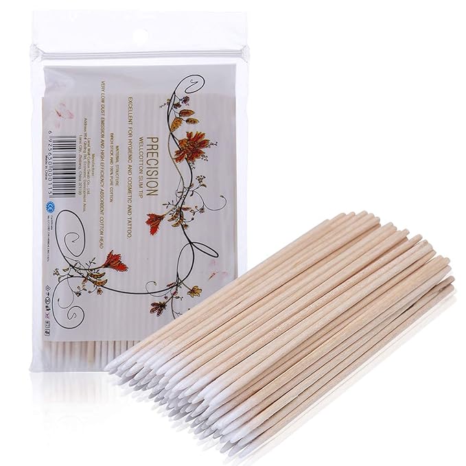 500 Count 4 Inch Pointed Cotton Swabs Precision Microblading Cotton Tipped Applicators Micro Swabs Tattoo Permanent Supplies