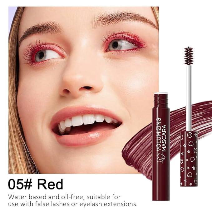 Burgurdy Eye lash Mascara Long lasting Red Brown Mascara Charming Voluminous Cruelty Free Vegan Deep Red Eye eyelash Makeup (Burgurdy)