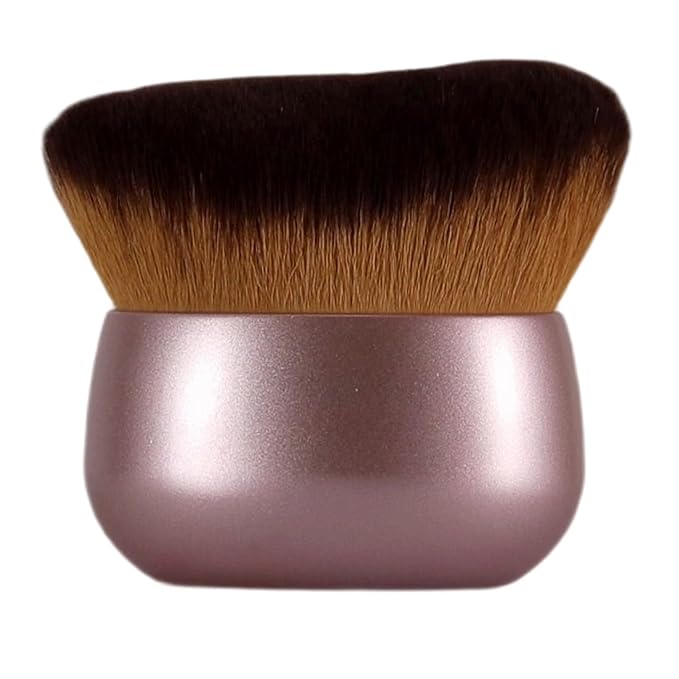 Extra-Large 75mm Body Makeup Brush Vegan Synthetic Bristles for Streak-Free Self Tanner, Bronzer & Foundation, Wet/Dry Use, Oval Face & Back Application–Pink Rose Gold