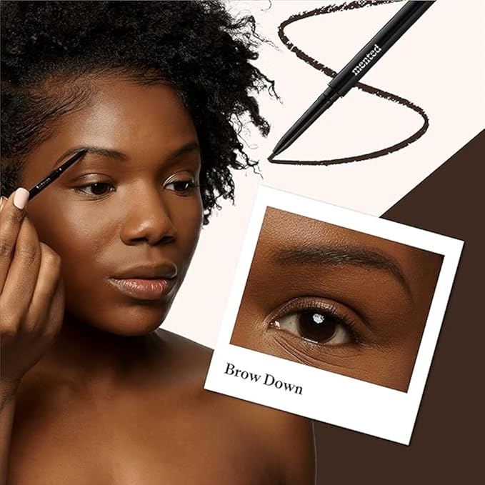 Waterproof Eyebrow Pen with Brush, Brow Pencil & Lash Spoolies for Eyelash Extensions, Eye Brow Pencils for Women, Eyelash Brush & Spoolie Combo, Eyebrow Makeup Tool Set, Brow Down (Deep Brown)