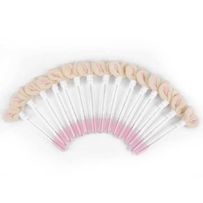20 PCS Disposable Mascara Wand Tube Sets Tube Rabbit Ear Lash Spoolies For Eyelash Extensions Mascara Brush Disposable Empaty Eyebrow Brush Applicators Makeup Tool (Style#4)