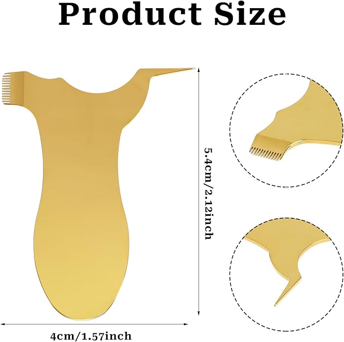 Lash Lift Comb, Stainless Steel Y Shape Eyelash Perm Tool Eyelash Brush Reusable Eyelash Comb Eye Makeup Tool Eyelash Separator Tool Lash Comb for Lash Lift and Tint (Gold)