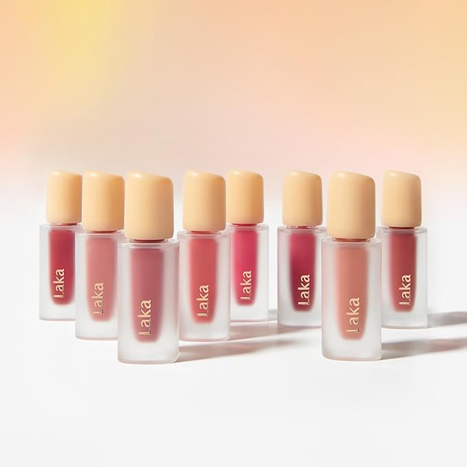 Laka Fruity Glam Tint, 4.5g/0.15 oz., Glowing Lip Stain with Wide Color Spectrum, Hydrating & Lightweight Texture, Long-Lasting Bold Stain, Non-Sticky, Vegan, K-Beauty (#104 Cherry)