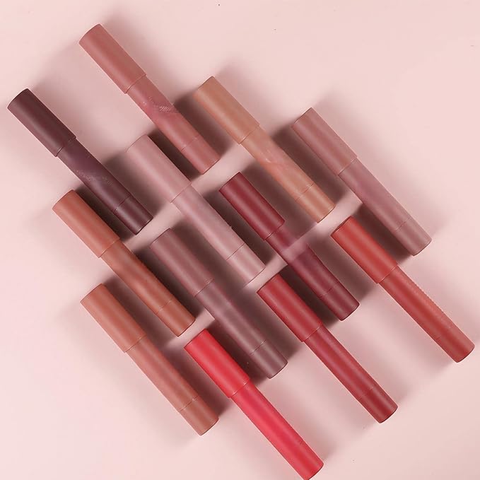 Agrifilm Matte Velvet Lipstick Lip Crayon Nourishing Non-Stick Cup Lip Stain Lip Gloss,Long-lasting Waterproof Lip Stick Lip Makeup for Women (8)