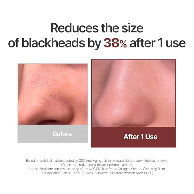 NACIFIC Rice Pepta Collagen Sherbet Cleansing Balm 2.82oz. 80g Makeup Remover Korean Skincare Deep Cleansing Face Cleanser Pore Purifying Glow Glass Skin Non greasy For All Skin Types