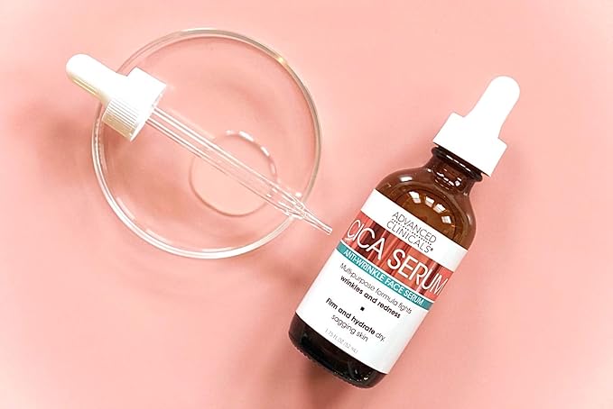 Advanced Clinicals Cica Serum Moisturizing Anti-Wrinkle Face Serum Plumps, Lifts, Evens Skin Tone, Reduces Redness Made with Natural Extracts in the USA, 1.75 fl. oz.