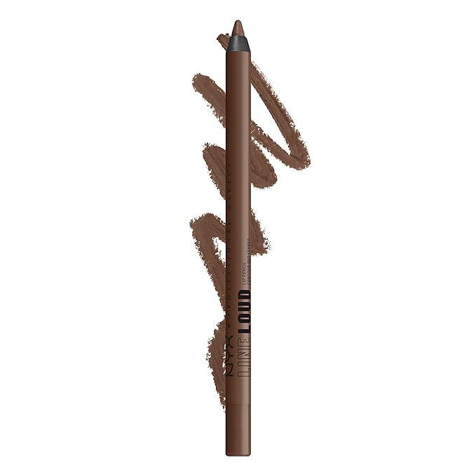 NYX PROFESSIONAL MAKEUP Line Loud Lip Liner, Longwear and Pigmented Lip Pencil with Jojoba Oil & Vitamin E - Rebel Kind (Chocolate Brown)
