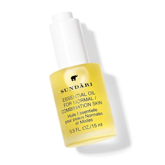 SUNDARI Essential Oil for Normal/Combo Skin, 0.5 Fl Oz, Jasmine & Ylang Ylang, Balances Sebum, Purifies for Radiant Glow, Anti-microbial Acne Control