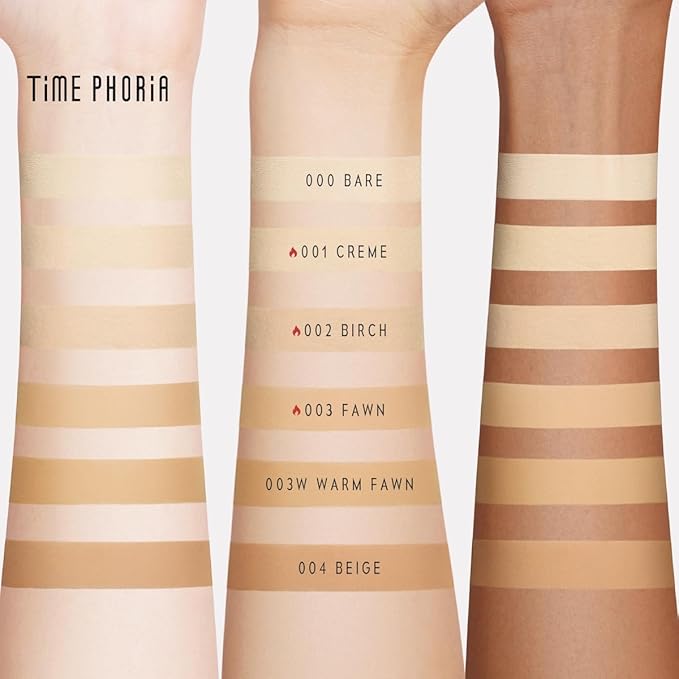Timeless Optima Cover-Blur Skin Perfection Powder Foundation - Full Coverage, Blur Matte Finish, 16H Oil Control, Non-Comedogenic, with Double-Sided Applicator (01 Creme)
