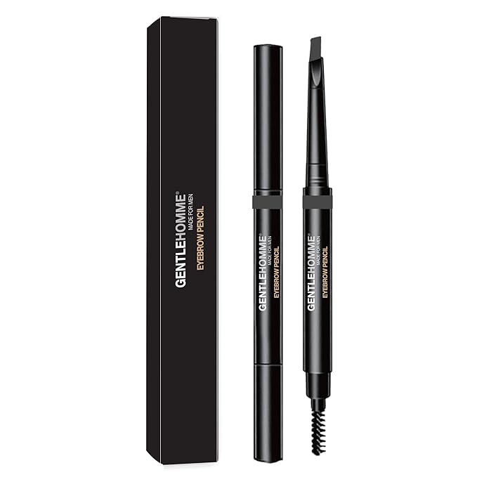 Men's Brow Pencil - 2-in-1 Brow Brush & Lead Pencil - Shape, Define & Fill In Eyebrows - Ultra-Thin - Long-Lasting Color - Vegan - Gray