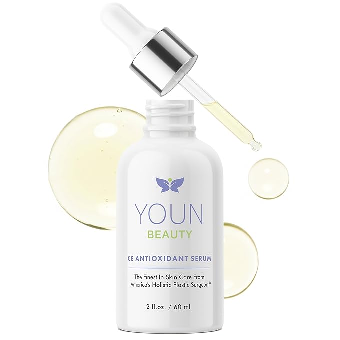 YOUN Beauty 20% Vitamin C Face Serum with Hyaluronic Acid, Ferulic Acid & Vitamin E by Holistic Plastic Surgeon Dr. Anthony Youn | Antioxidant Serum for Face for Skin Hydration, 60 ml