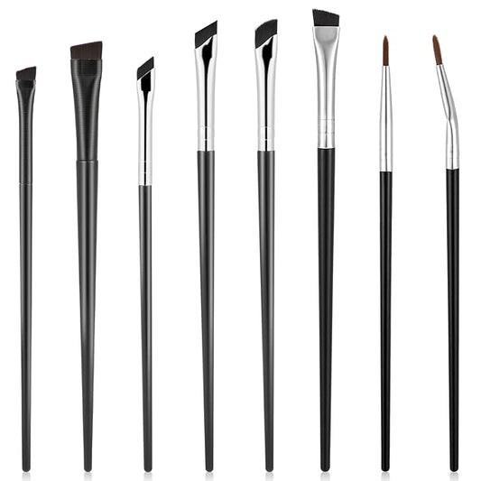 Makeup Artist Kit, 8 Pcs Angled Eyeliner Brush, Ultra Thin Precision Eyeliner Brush, Eyebrows Eyeshadows Makeup Brushes Set, Angled Brow Brushes, Professional Eye Make Up Tool