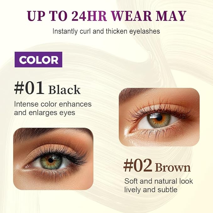 Bubble Mascara, 2025 New Volumizing Mascara, Waterproof Brown Mascaras for Sensitive Eyes, Clump-Free Lash Enhancer for Daily Use, Long Lash Mascaras for Women (1Pcs-Black)
