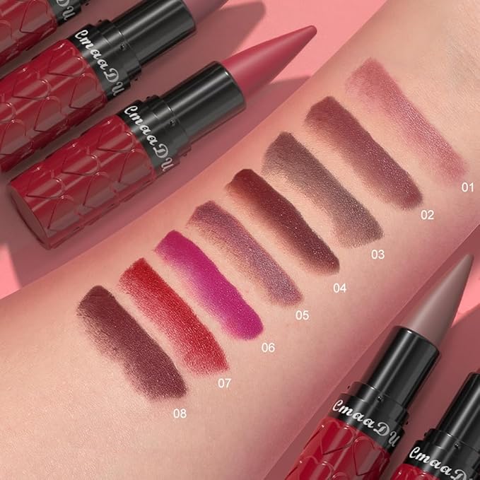 3 Colors Gradient Lip Liner Set, Long Lasting Matte Finish Lipstick Combo for Shaping & Sculpting Lips, Retractable Highly-Pigment Smooth Defined Cream Lip Pencil Kit for Women (#5,#6,#7)