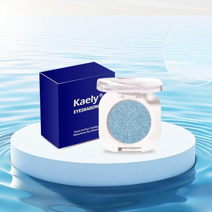 Single Glitter Shimmer Sparkle Eye shadow Palette Makeup, Sky Blue Metallic Eyeshadow for Women, Pigmented Waterproof Sombras Para Ojos, Vegan, Talc, Paraben & Cruelty Free, 32