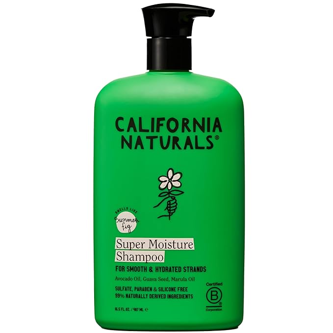 California Naturals Super Moisture Shampoo for Dry Damaged Hair, Hydrating Shampoo, Scalp & Hair Care for Women & Men, Natural, Vegan, Cruelty, Paraben & Sulfate Free, Color Safe, 16.5 fl oz
