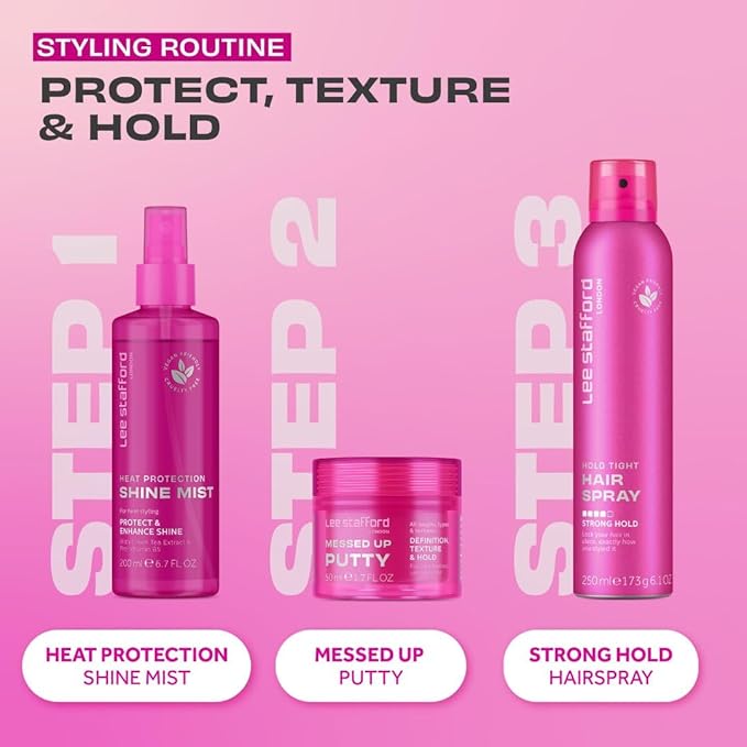 Lee Stafford Hair Styling Pomade | Messed Up Putty - Lighweight, Pliable Shaping Wax Paste, All Lengths, Firm Hold for Texturizing & Definition, Flyaway Tamer, Smoothing Slick Back, Men & Women
