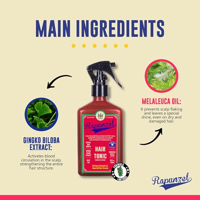 Lola From Rio – Rapunzel Hair Tonic Spray for Women – Hair Strengthening Treatment – Thickening Spray for Fine Hair – Supports Fuller, Healthier-Looking Hair – 8.45 fl oz