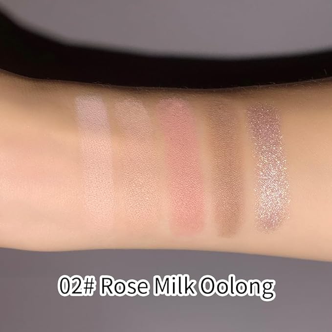 Eyeshadow Palette 5-Color with Pearlescent Shimmer Earth Tones, Buttery Putty Texture, Fine Glitter Duochrome Shades, Mist Matte Finish, Silky Smooth Brightening Eye Makeup for a Charming Look-2#