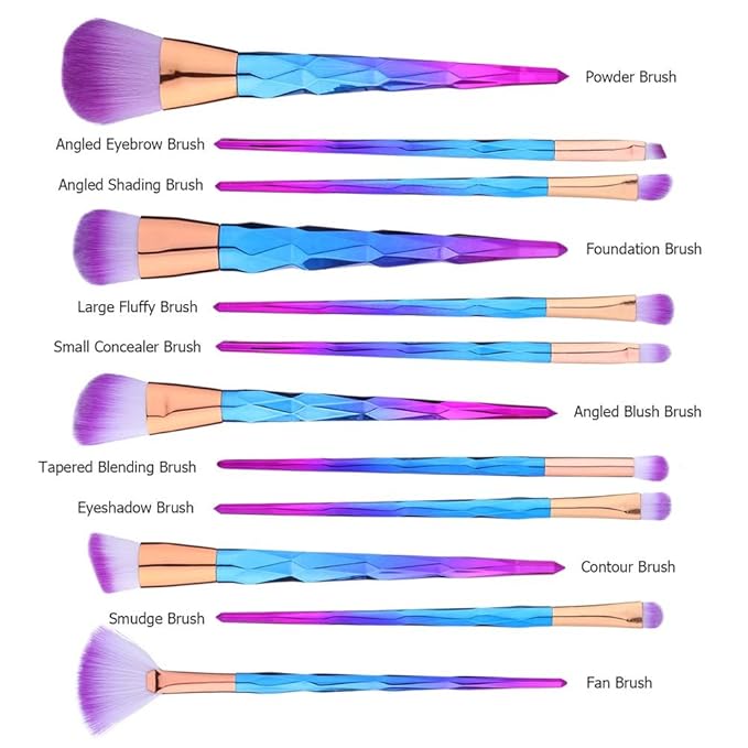 12 Pcs Makeup Brushes Set Premium Foundation Blending Blush Concealer Eye Face Lip Brushes for Powder Liquid Cream Complete Makeup Brushes Kit Synthetic Bristles