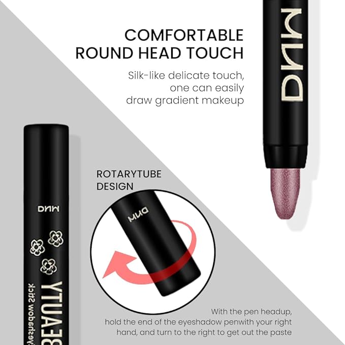 evpct Orchid Shimmer Cream Eye Shadow Brightener Sticks Set for Eyes, Orchid Shimmery Matte Pencil Eye shadow Applicator Stick Pen Palette Makeup Waterproof sombras en crema para ojos 26#