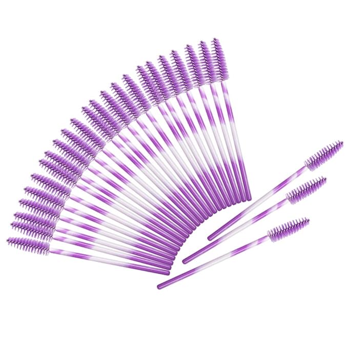 300 Pack Mascara Wands Disposable Eyelash Brush for Extensions Lash Applicators Tool Kit, Deep Purple