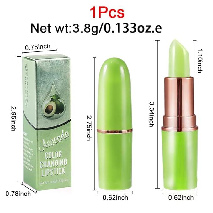 BINGBRUSH Aloe vera Color Changing Lipstick,Moisturizer Long Lasting Lip Care Magic Lip Gloss,Makeup Lipstick Set (1pc 10#Avocado, A-1pc)