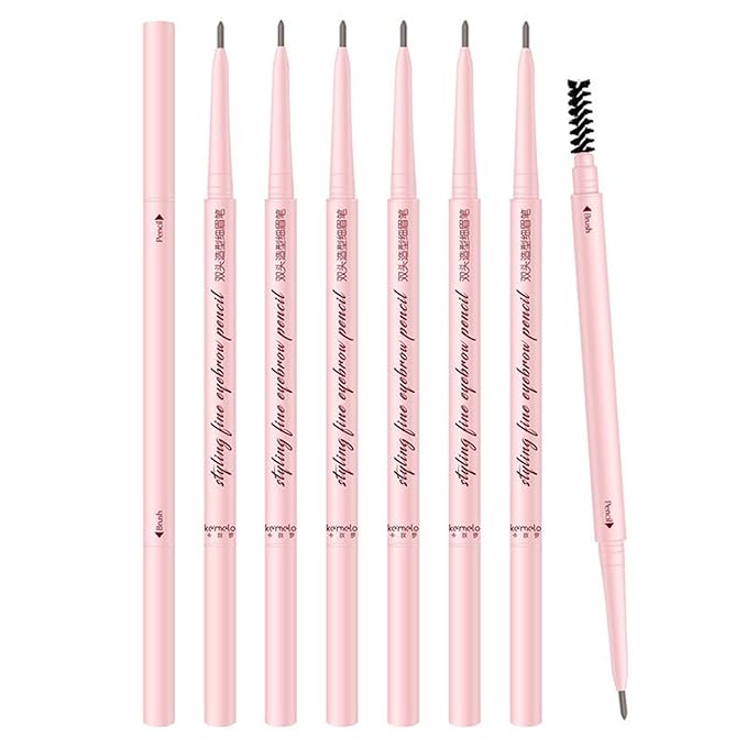 Eyebrow Pencils for Women,6Pack Micro Eyebrow Pencil Waterproof Smudgeproof,Ultra-Precise Tip Long-Lasting Brow Pencils for Natural Looking Eyebrows,Built-In Spoolie Brush,02 Milk Tea Brown.