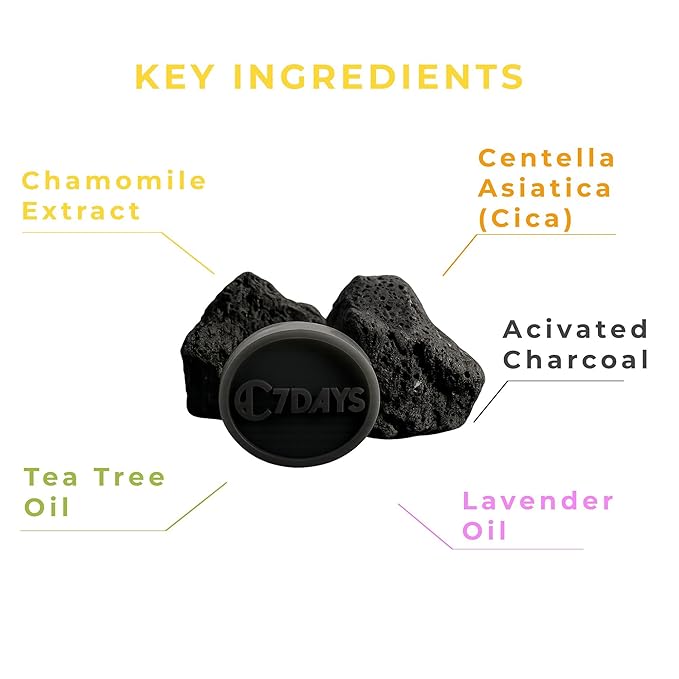 CDH7DAYS StayFresh Charcoal Soap Bar – Natural Odor-Reducing Body Soap, Handmade Korean Charcoal Bar for After Workout, Deep Cleansing, Fresh & Clean Feeling (1, CHARCOAL)