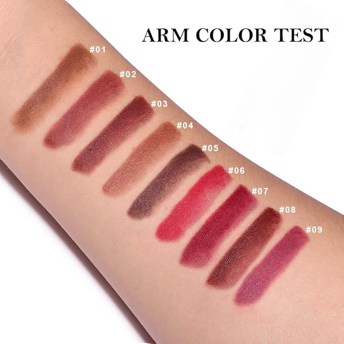 Warm Brown Gradient Matte Lipstick Crayon Lip Liner pencil, Flawless Contour Gradual Ombre Effect lip Liner Thick Pencil, for Women Long Lasting Waterproof Smudge Proof Lipstick Pencil 01#