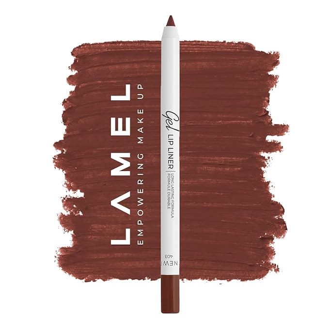 Matte Gel Lip Liner Pencil - Weightless & CreamyTexture - Sharpenable - Longwear & Waterproof - High Pigmented & Flawless Finish - Cruelty-free & Paraben-Free - 403, 1,7g/0.05oz. (Burnt Ocher)