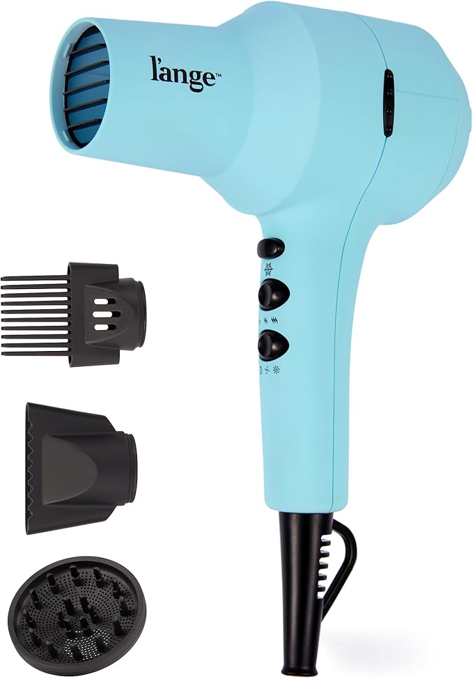 L'ANGE HAIR PowerStyle Ionic Turbo Hair Dryer | 1875W Fast Drying & Precision Styling for Long-Lasting, Frizz-Free Looks | Advanced Ionic Technology Smooths & Shines Hair (Blue)