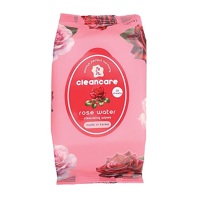 PB & JAY Cleancare Cleansing Wipes – 30 Count – Makeup Remover for Soft, Balanced Skin – Hydrating Korean Face Wipes for Sensitive Skin (Rose Water)