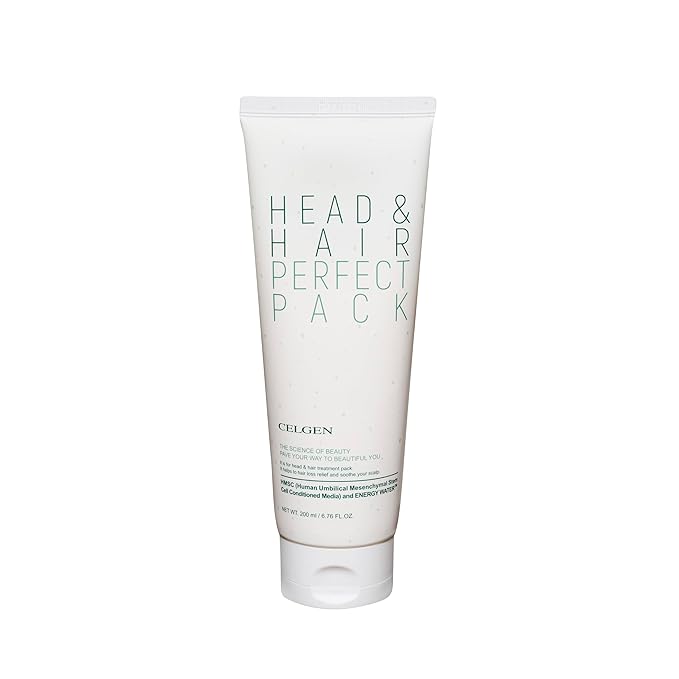 CELGEN] Head & Hair Perfect Pack – Deep Repair & Conditioning Hair Mask with Keratin, Collagen & Ceramides, Damaged or Dry Hair Treatment, 6.76 Fl. Oz./ 200ml