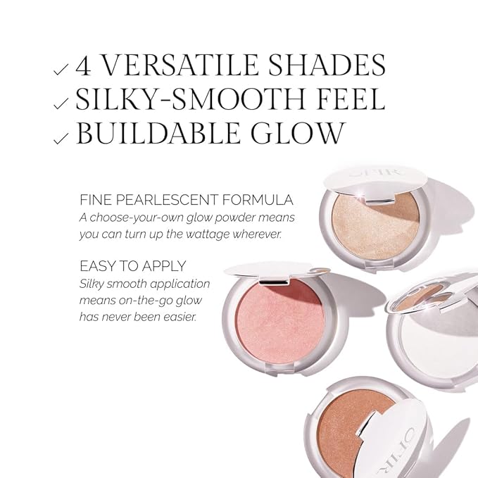 OFIR Pivot Powder | Multi-Use Glow Hydrating Highlight Blush Face Powder | Vegan Formula, Lightweight Buildable Texture | Crease-Free Compact Blush Highlighter | Gold Rush - Golden Champagne | 0.24 OZ