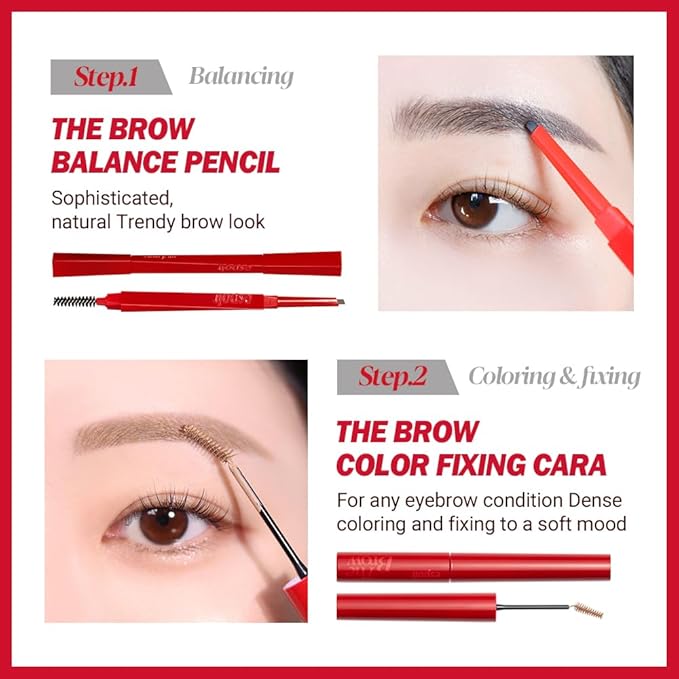 Espoir The Brow Balance Pencil #6 Light Taupe | Eye Brow Pencil Quick and Easy to Draw without Clumping with Slim Triangle Shape| A Detailed and Rich Eyebrow Texture | Korean Eyebrow Makeup