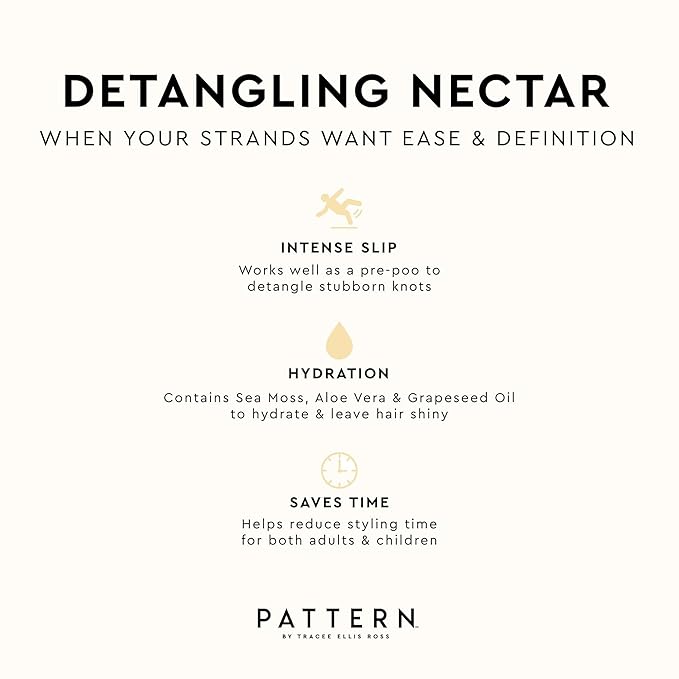 PATTERN Beauty by Tracee Ellis Ross Detangling Nectar w Sea Moss for Curly Hair 3a-4c, Great for Knots, Tangles and Matting