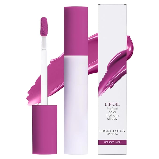 Lip Stain Oil, 2025 New Lips Staining Lip Oil, Lips Staining Long-Lasting Matte Liquid Lipstick Gloss for Women Makeup (LUCKY LOTUS, one size)