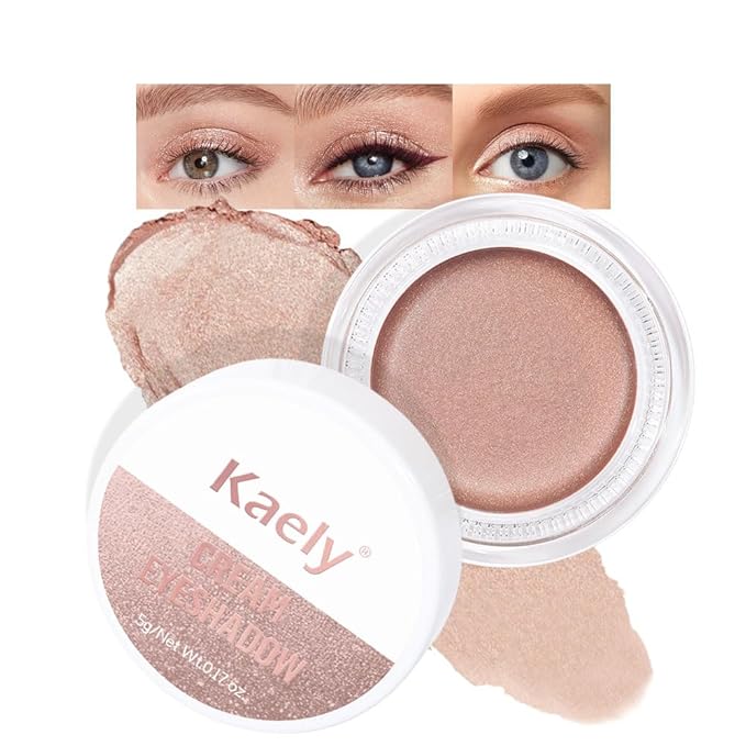 Single Cream Eye Shadow,Sand Shimmer Glitter Natural Nude Monochrome Eyeshadow Palette,Waterproof,Long Lasting Naturing-Looking,Vegan & Cruelty-Free,25