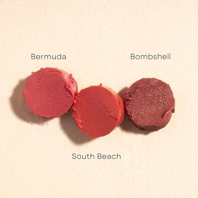 Honeybee Gardens Truly Natural Long Lasting Lipstick, South Beach, Bright Coral with Red Undertones, Naturally Hydrating & Nourishing, Vegan, Gluten-Free & Cruelty-Free, 0.11 oz / 3 g