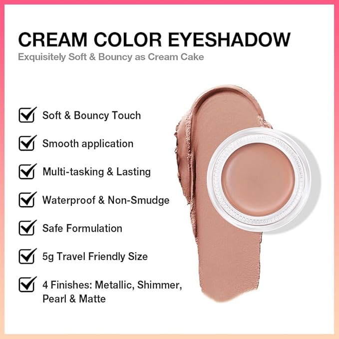 Single Cream Eye Shadow,Nude Brown Matte Natural Monochrome Eyeshadow Palette,Waterproof,Long Lasting Naturing-Looking,Vegan & Cruelty-Free,R03