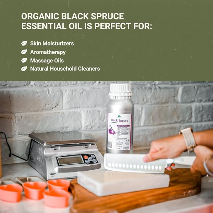 Organic Black Spruce Essential Oil from Canada - Black Spruce Essential Oils for Candle Scent (8oz)