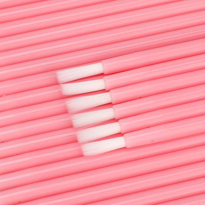 G2PLUS Lip Brushes, 50Pcs Disposable Lip Gloss Wands, Portable and No-Clean Lipstick Applicator, Nail Polish Brushes Makeup Tool for PYO Cookie Paint, Painting, Detail Brush (Pink)