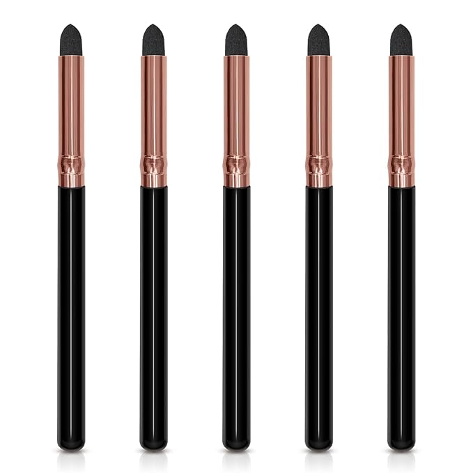 Eyeliner Smudge Brush Pointed Pencil Stick Set,5Pcs Professional Sponge Blending Makeup Tool for Eyeshadow Eyebrow Reusable Tip Applicator