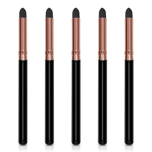 Eyeliner Smudge Brush Pointed Pencil Stick Set,5Pcs Professional Sponge Blending Makeup Tool for Eyeshadow Eyebrow Reusable Tip Applicator