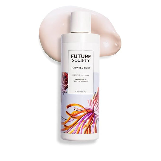 Future Society Haunted Rose Body Lotion - Luxury Smoky Floral Scented Body Cream with Notes of Pepper, Rose, Amber & Sandalwood - Moisturizes & Replenishes Dry Skin - Hydrating & Perfumed Lotion 8oz
