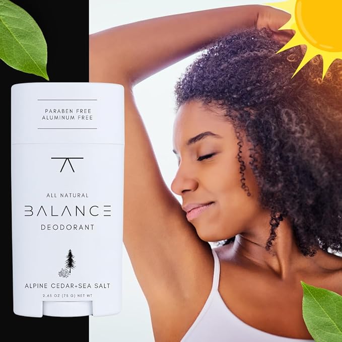 BALANCE All Natural Deodorant (Alpine Cedar & Sea Salt) - for Women and Men