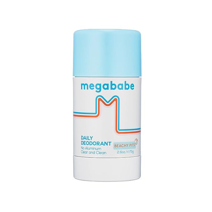 Megababe Daily Deodorant - Beachy Pits | Aluminum-Free, Clear & Clean | 2.6 oz - 2 Pack
