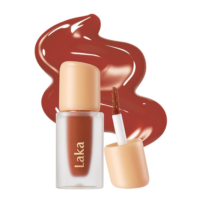 Laka Fruity Glam Lip Tint Mini, Glowing Lip Stain with Wide Color Spectrum, Hydrating & Lightweight Texture, Long-Lasting Bold Stain, Non-Sticky, Vegan, K-Beauty (117 Zetta)